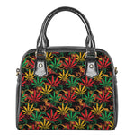 Rasta Marijuana Pattern Print Shoulder Handbag