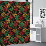 Rasta Marijuana Pattern Print Shower Curtain