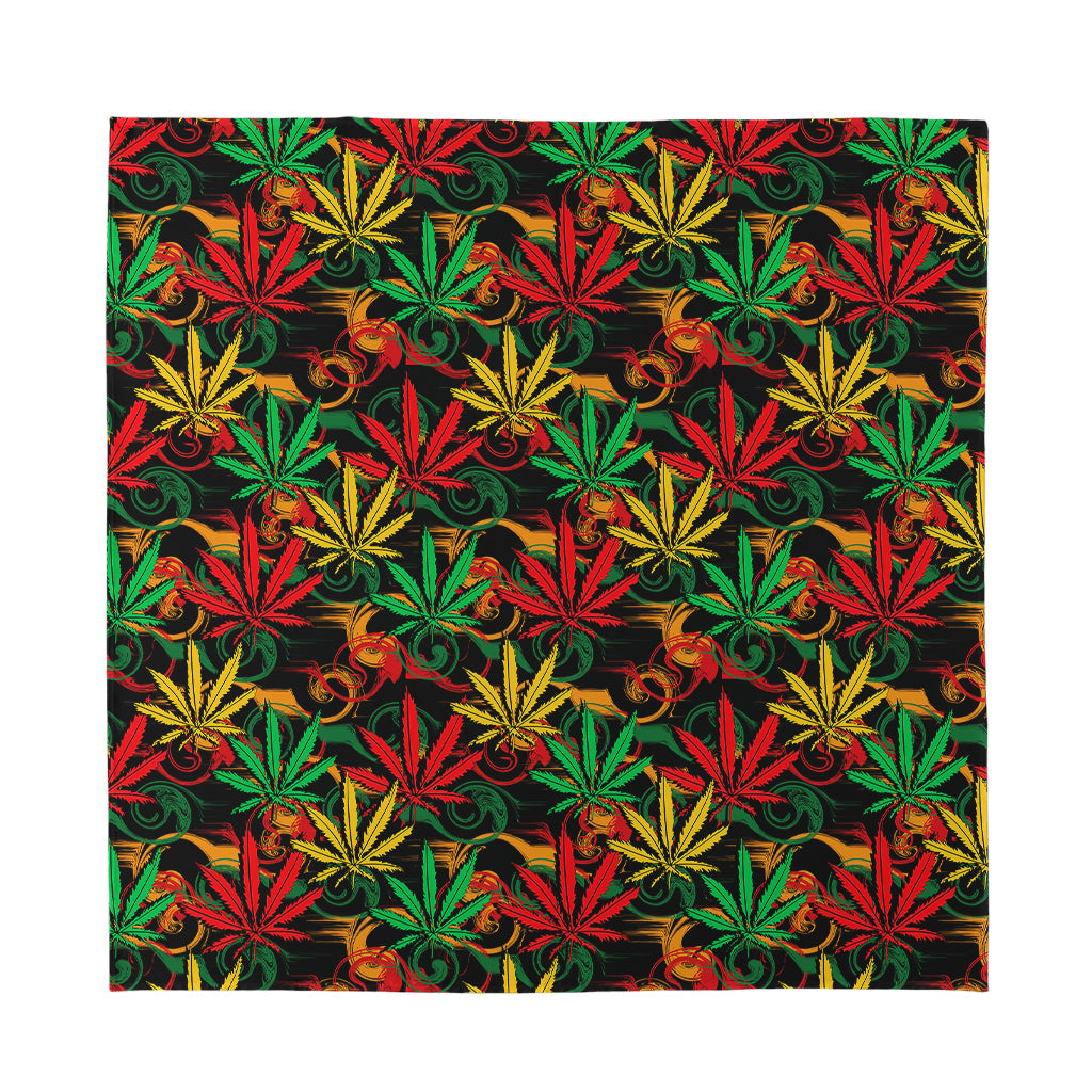 Rasta Marijuana Pattern Print Silk Bandana