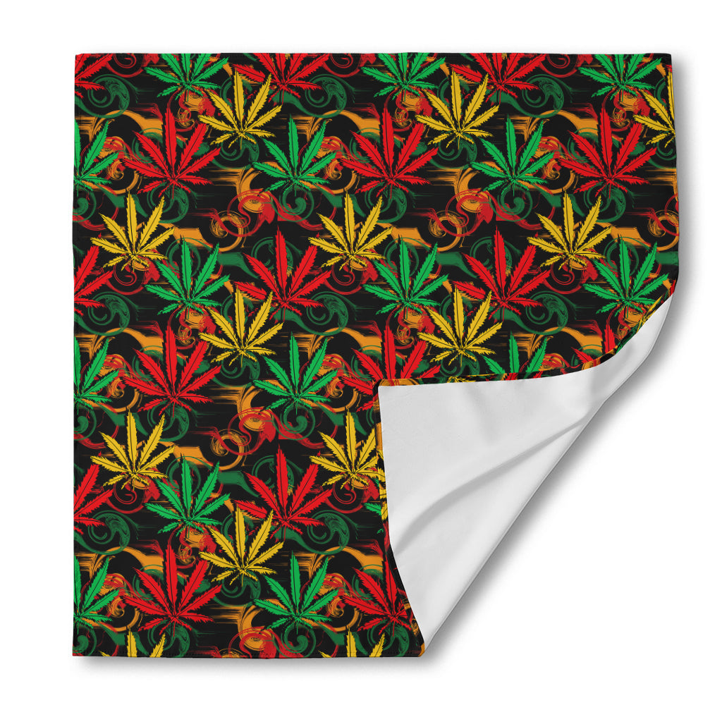 Rasta Marijuana Pattern Print Silk Bandana