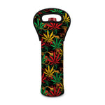Rasta Marijuana Pattern Print Single Neoprene Wine Tote