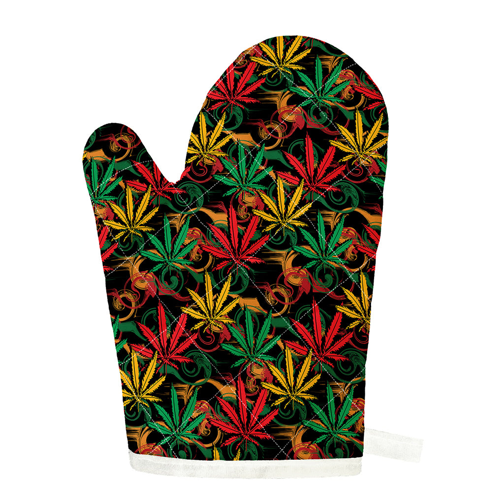 Rasta Marijuana Pattern Print Single Oven Mitt