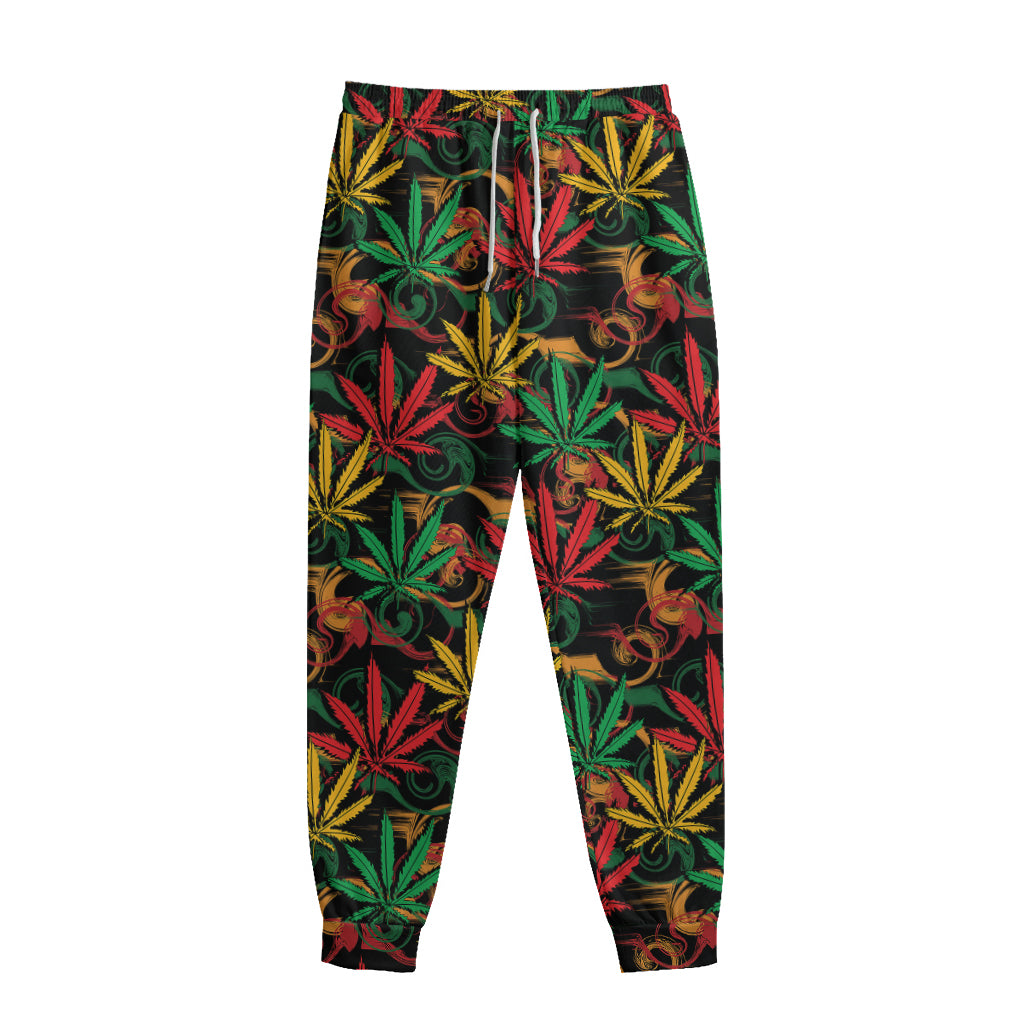 Rasta Marijuana Pattern Print Sweatpants