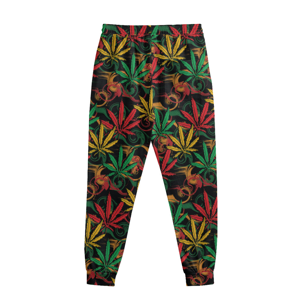 Rasta Marijuana Pattern Print Sweatpants