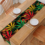 Rasta Marijuana Pattern Print Table Runner
