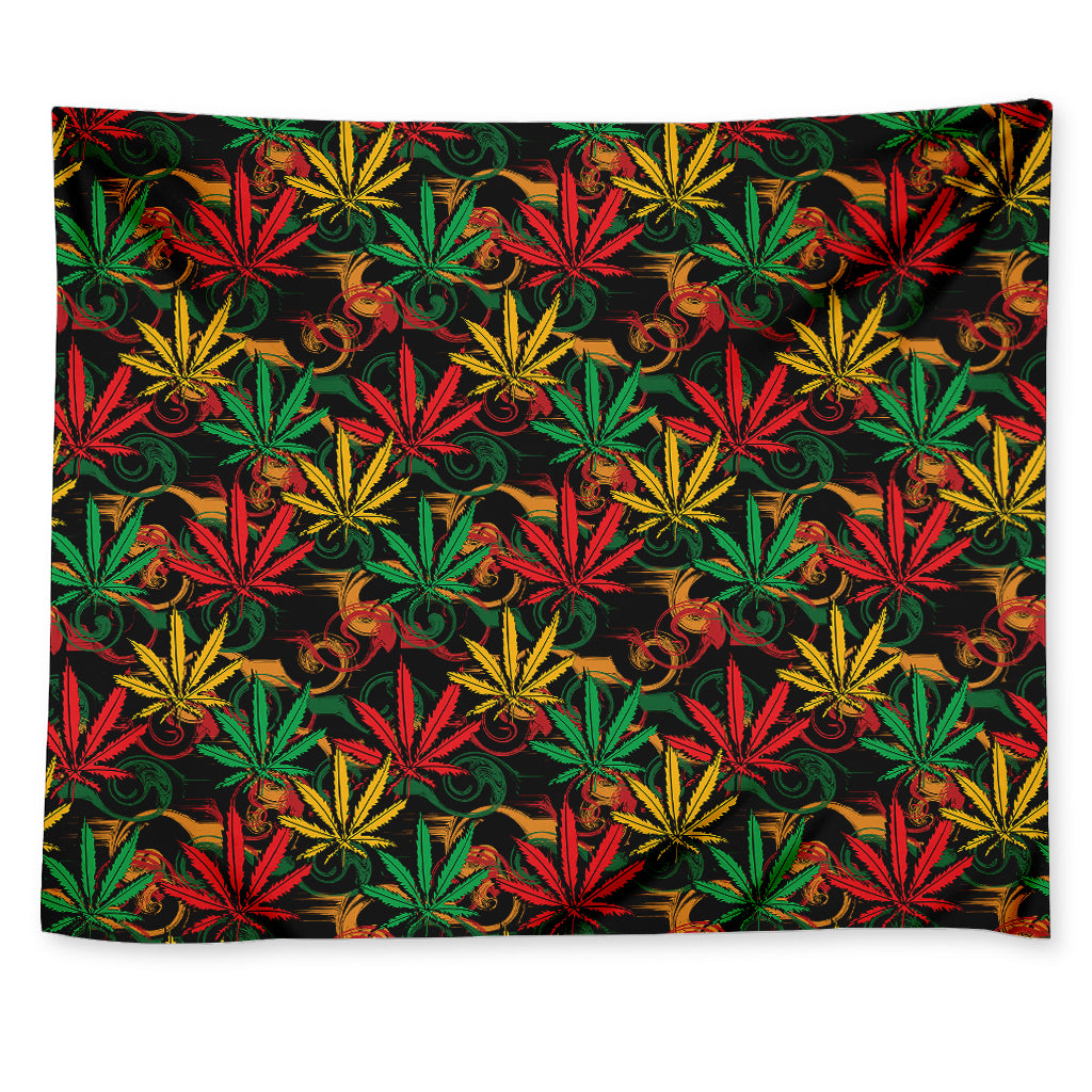 Rasta Marijuana Pattern Print Tapestry