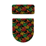 Rasta Marijuana Pattern Print Toilet Lid And Tank Cover Set