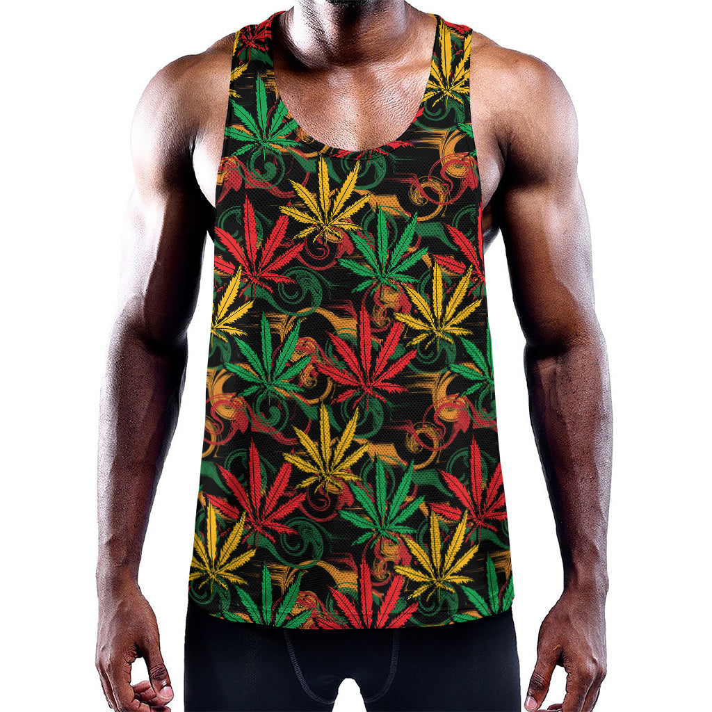 Rasta Marijuana Pattern Print Training Tank Top