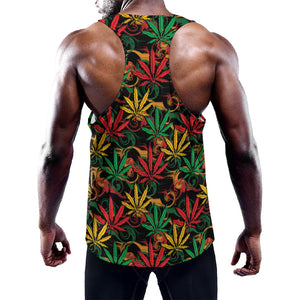 Rasta Marijuana Pattern Print Training Tank Top