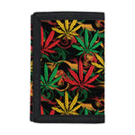 Rasta Marijuana Pattern Print Trifold Wallet