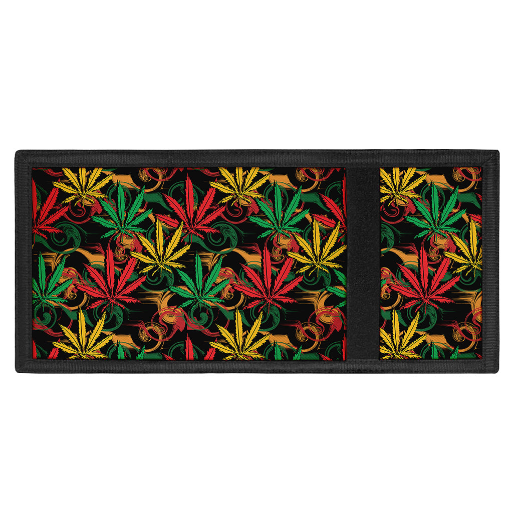 Rasta Marijuana Pattern Print Trifold Wallet
