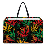 Rasta Marijuana Pattern Print Utility Tote Bag