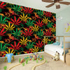 Rasta Marijuana Pattern Print Wall Sticker