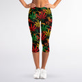 Rasta Marijuana Pattern Print Women's Capri Leggings