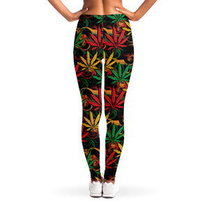 Rasta Marijuana Pattern Print Women's Leggings