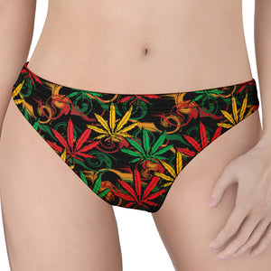 Rasta Marijuana Pattern Print Women's Thong