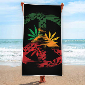 Rasta Peace Sign Print Beach Towel