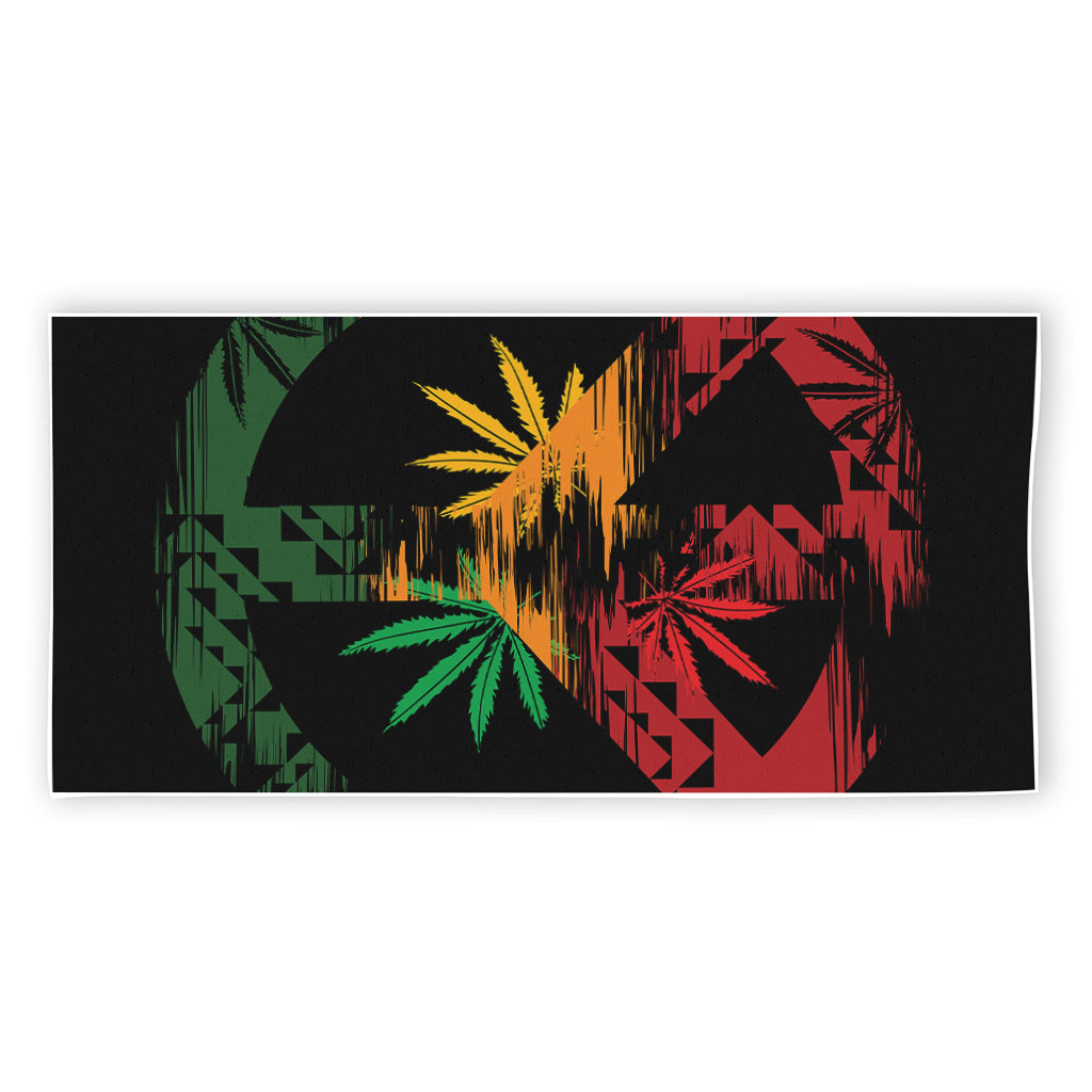 Rasta Peace Sign Print Beach Towel