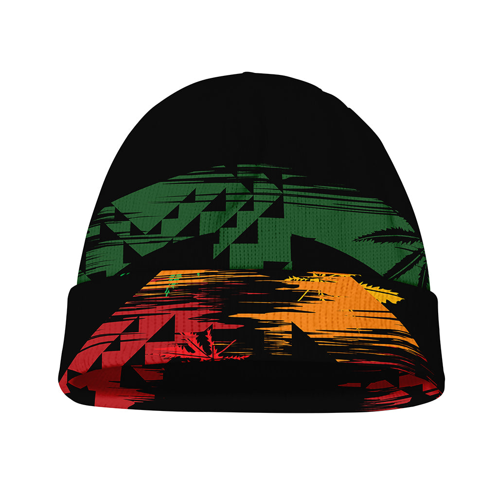 Rasta Peace Sign Print Beanie