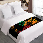 Rasta Peace Sign Print Bed Runner
