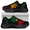 Rasta Peace Sign Print Black Chunky Shoes