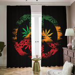 Rasta Peace Sign Print Blackout Pencil Pleat Curtains