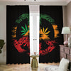 Rasta Peace Sign Print Blackout Pencil Pleat Curtains