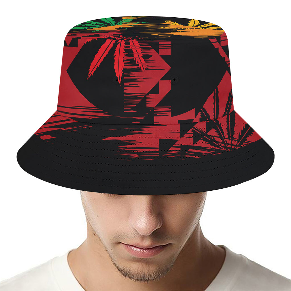 Rasta Peace Sign Print Bucket Hat