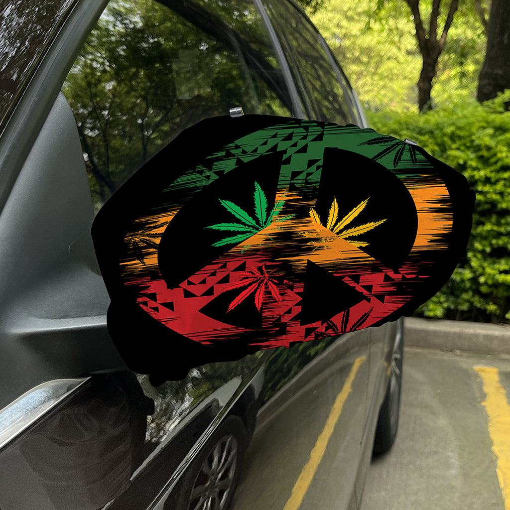 Rasta Peace Sign Print Car Side Mirror Covers