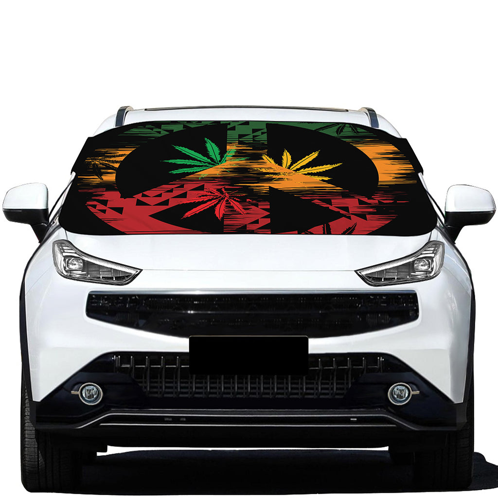 Rasta Peace Sign Print Car Windshield Snow Cover