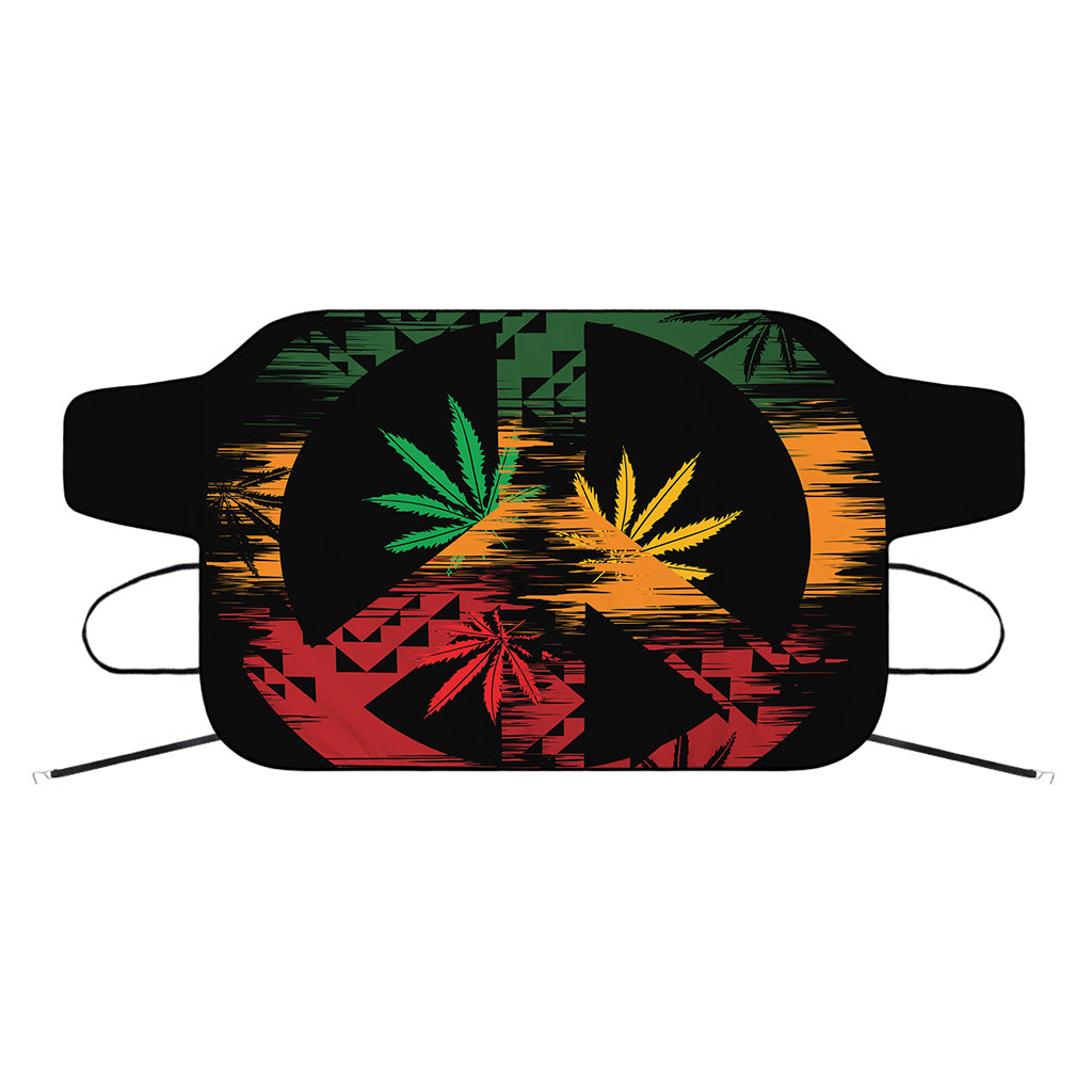 Rasta Peace Sign Print Car Windshield Snow Cover