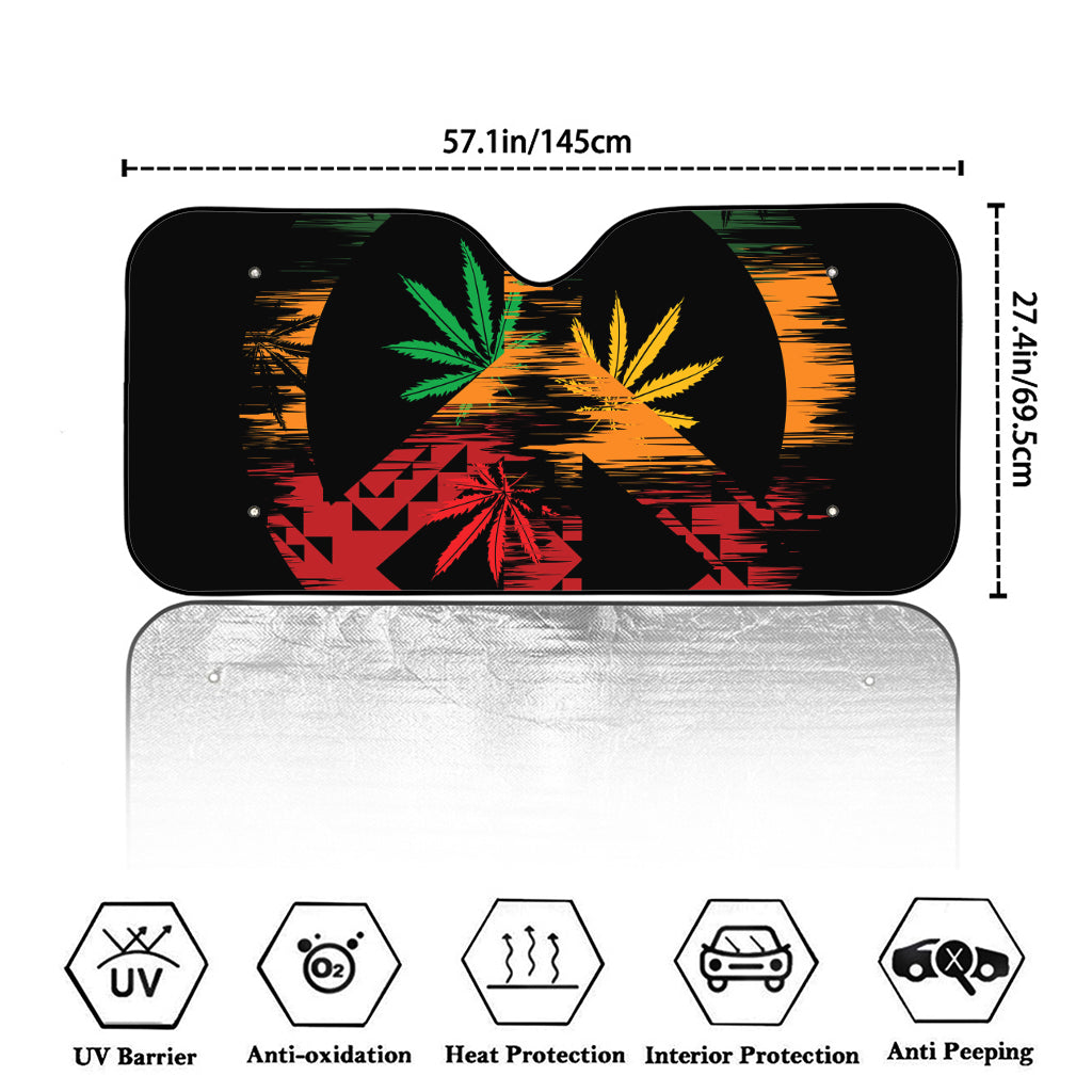 Rasta Peace Sign Print Car Windshield Sun Shade