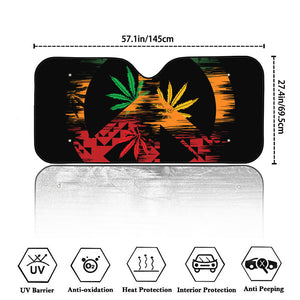 Rasta Peace Sign Print Car Windshield Sun Shade