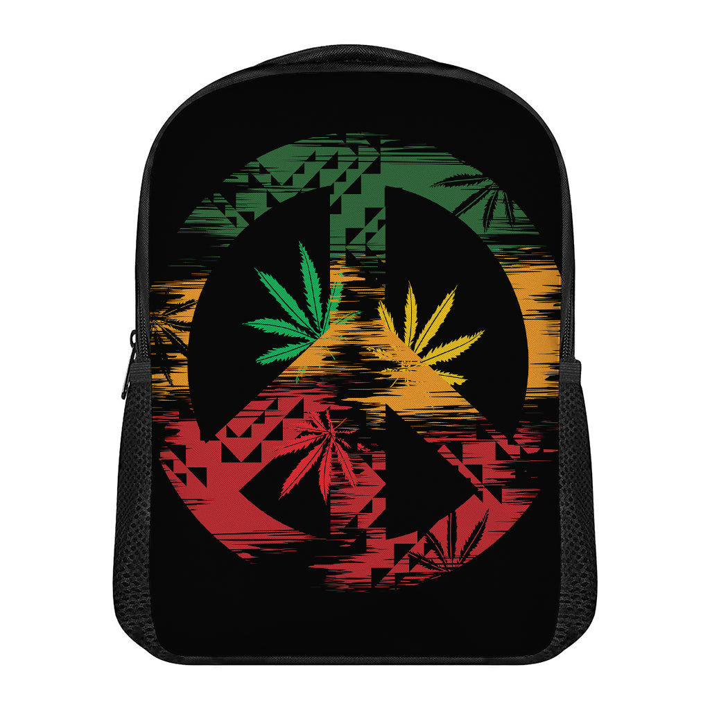 Rasta Peace Sign Print Casual Backpack