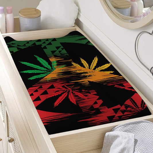 Rasta Peace Sign Print Changing Pad Cover