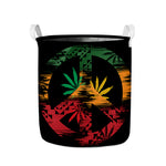 Rasta Peace Sign Print Collapsible Laundry Basket