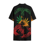 Rasta Peace Sign Print Cotton Hawaiian Shirt