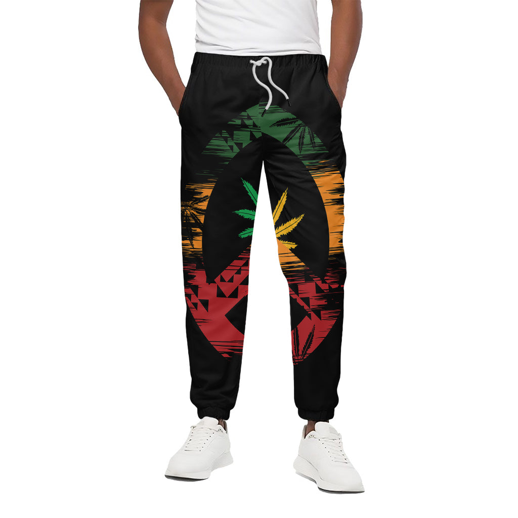 Rasta Peace Sign Print Cotton Pants