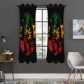 Rasta Peace Sign Print Grommet Curtain Panels