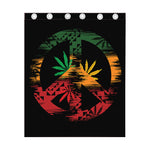 Rasta Peace Sign Print Curtain