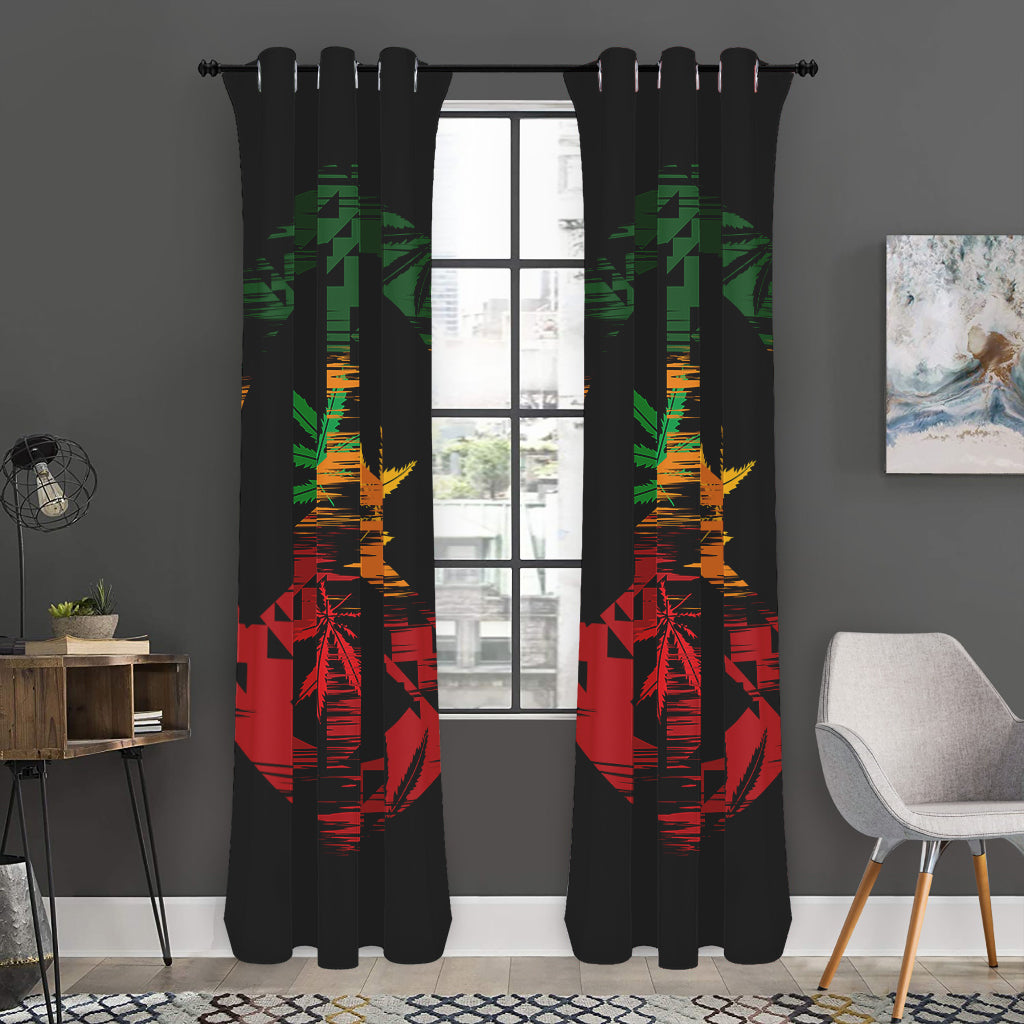 Rasta Peace Sign Print Curtain