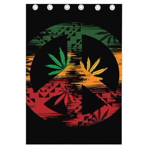 Rasta Peace Sign Print Curtain