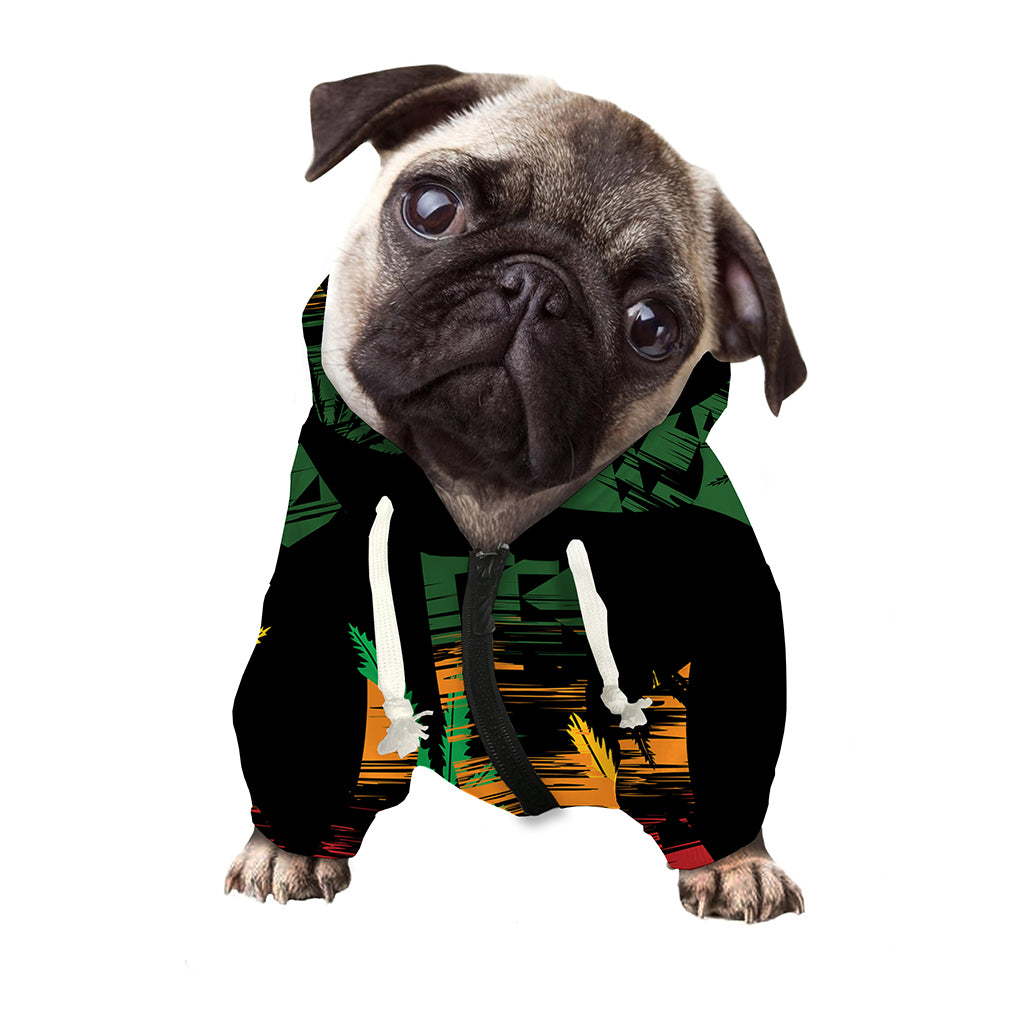 Rasta Peace Sign Print Dog Zip Up Hoodie