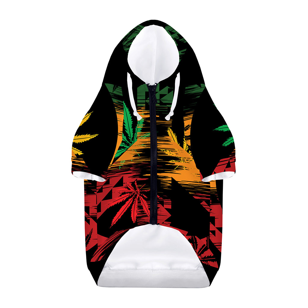 Rasta Peace Sign Print Dog Zip Up Hoodie