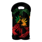 Rasta Peace Sign Print Double Neoprene Wine Tote
