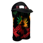 Rasta Peace Sign Print Double Neoprene Wine Tote