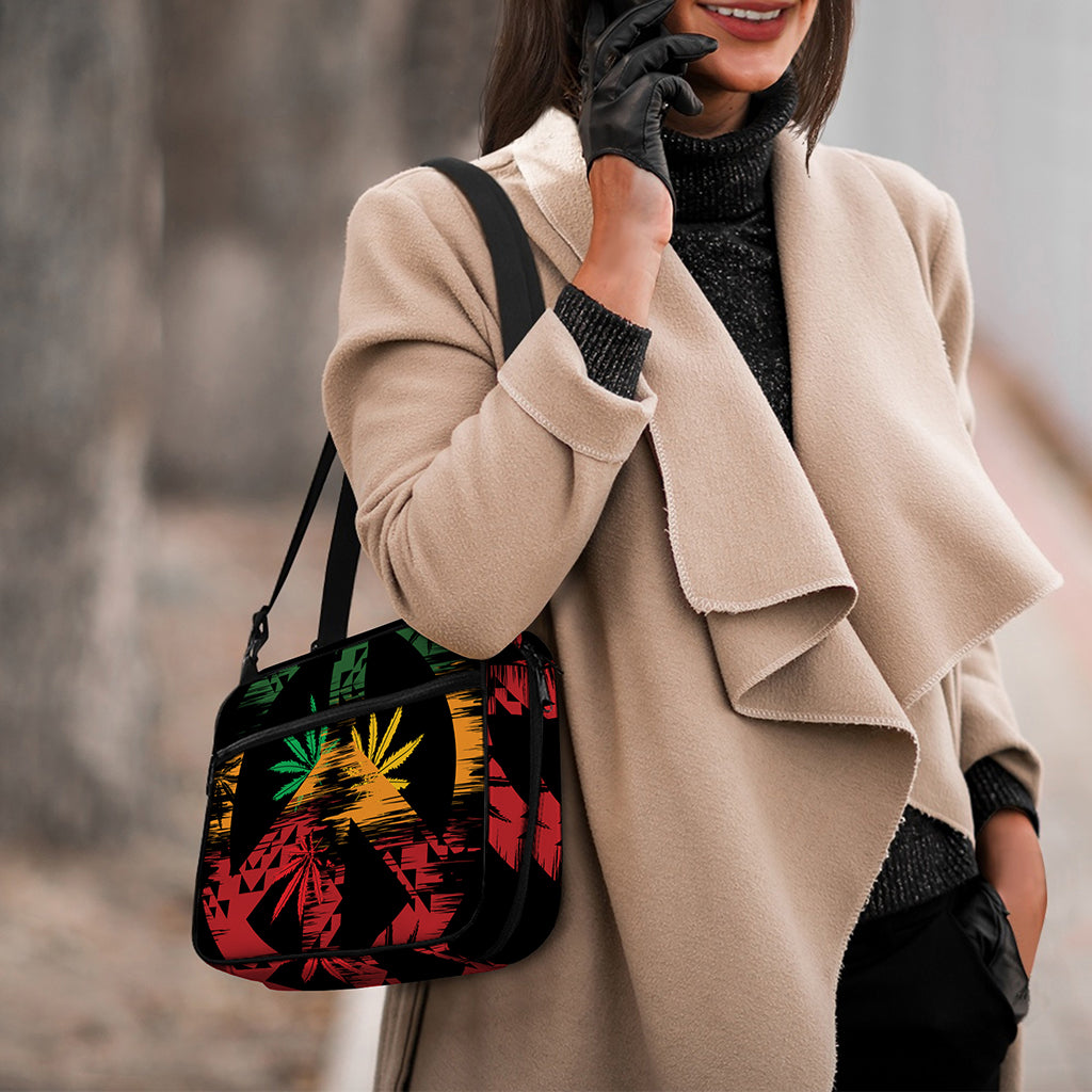 Rasta Peace Sign Print Double Strap Bible Bag