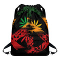 Rasta Peace Sign Print Drawstring Backpack
