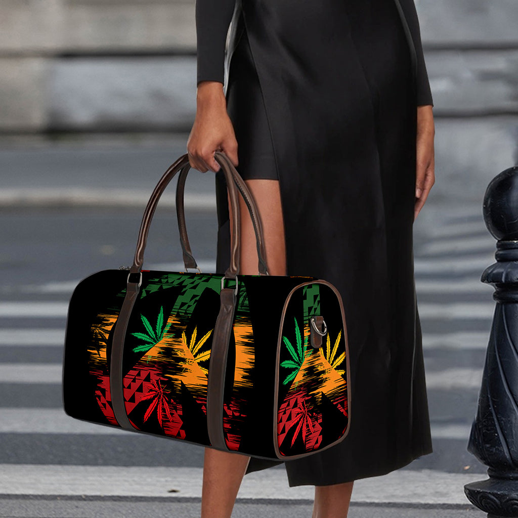 Rasta Peace Sign Print Duffle Bag