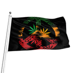 Rasta Peace Sign Print Flag